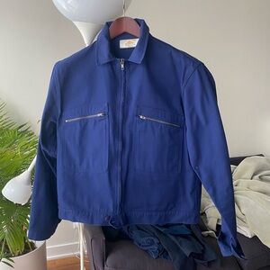 LE MONT SAINT MICHEL Blue Volin Jacket Small
